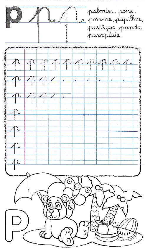 Letras con osos para colorear P - Imagui