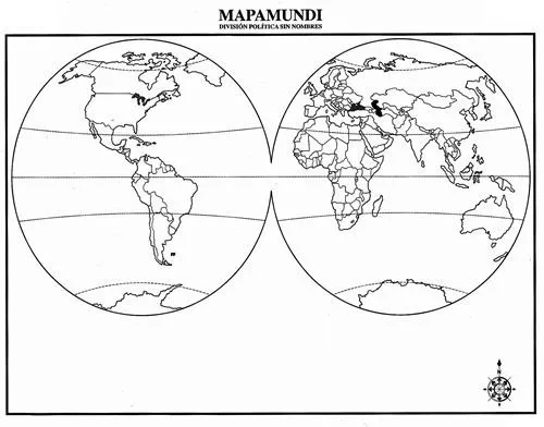 Mapamundi Con Division Politica Y Sin Nombres Imagui