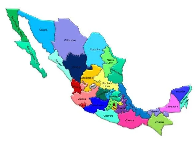Imagenes del mapa de la republica mexicana con nombres - Imagui