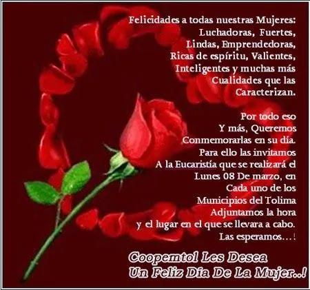 Imágenes con mensajes para el Día de la mujer, cartas, carteles ...