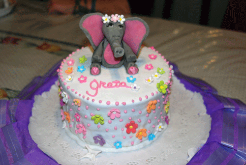 Kekis Tienda de Repostería Creativa: Pastel Elefantita bebe para Greta