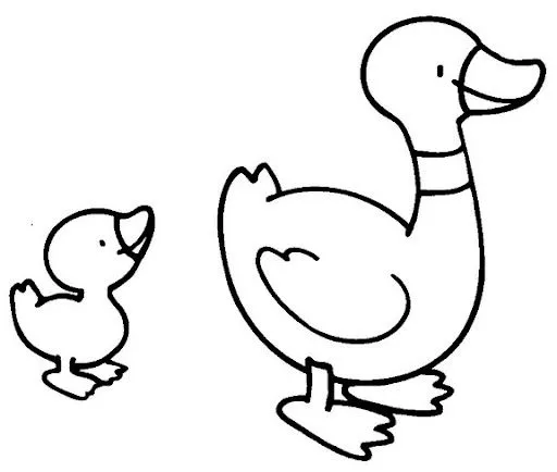 Imagenes de una pata con su patito para colorear - Imagui