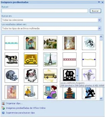  ... de aplicacion: Tip Word 2007 - IMAGENES PREDISEÑADAS (ALT + B + N