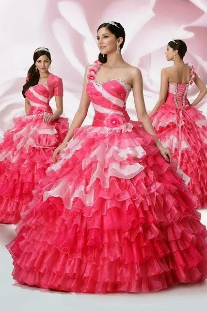 Imagenes de vestidos de 15 color fucsia - Imagui