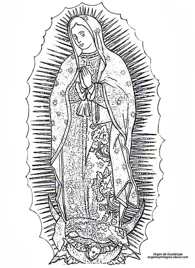 Imagenes virgen de guadalupe para colorear