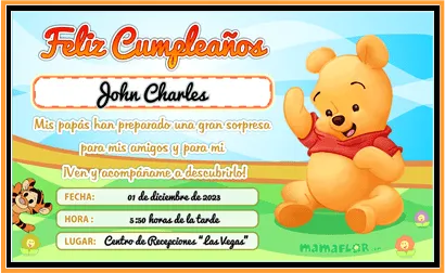 Tarjetas para baby shower de Winnie Pooh - Imagui