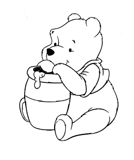 Dibujo de Winnie Pooh comiendo miel para colorear | Dibujos para ...