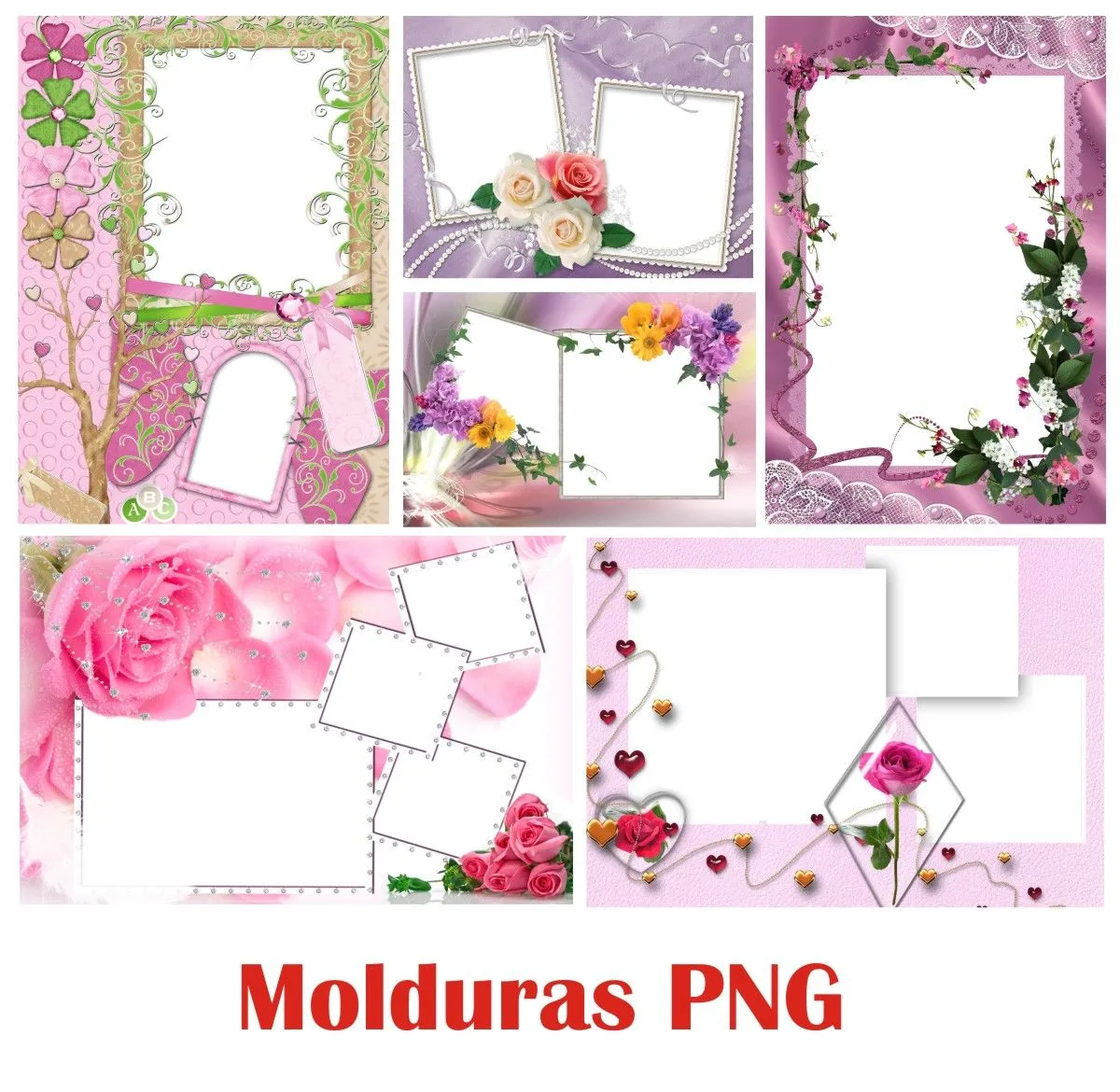 Imagens7 - Um Mundo em Imagens: 8 Molduras de Flores e Rosas em PNG