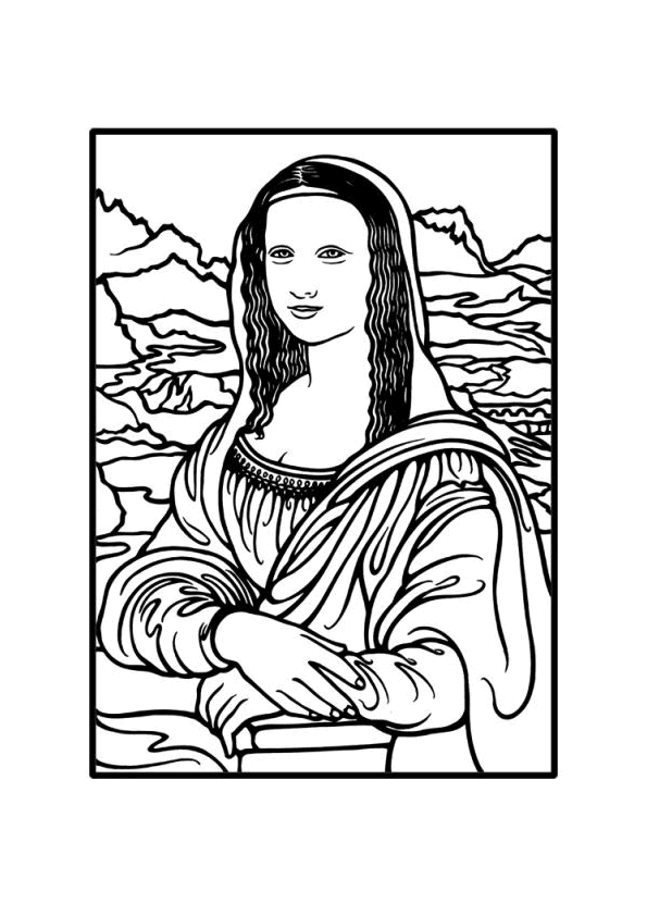 images desenhos para colorir monalisa leonardo vinci