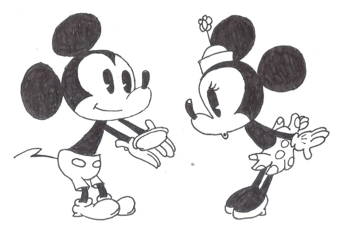 Images For > Mickey Mouse And Minnie Mouse Black And White