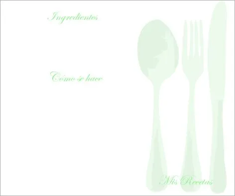 IMAGES IMAGENES: Tarjetas para recetas. Recipe Cards.