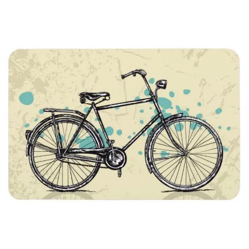 Imán del dibujo de la bicicleta del vintage de Zazzle.