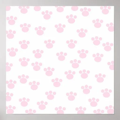 Impresión animal de la pata. Modelo rosa claro y b Posters | Zazzle