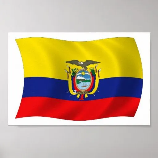 Impresión del poster de la bandera de Ecuador de Zazzle.