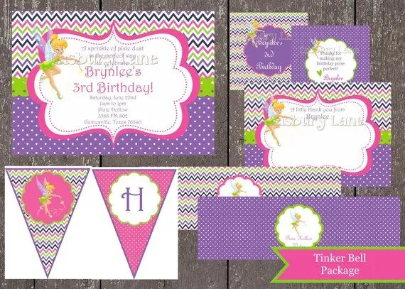 Imprimible nueva invitación Tinker Bell por CasburyLane en Etsy