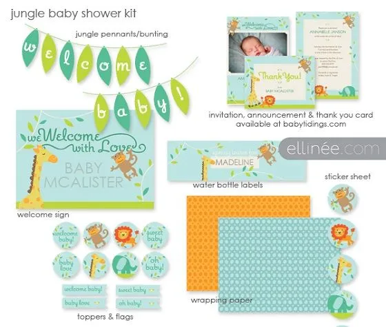 Imprimibles para Baby Shower de la selva. | Ideas y material ...