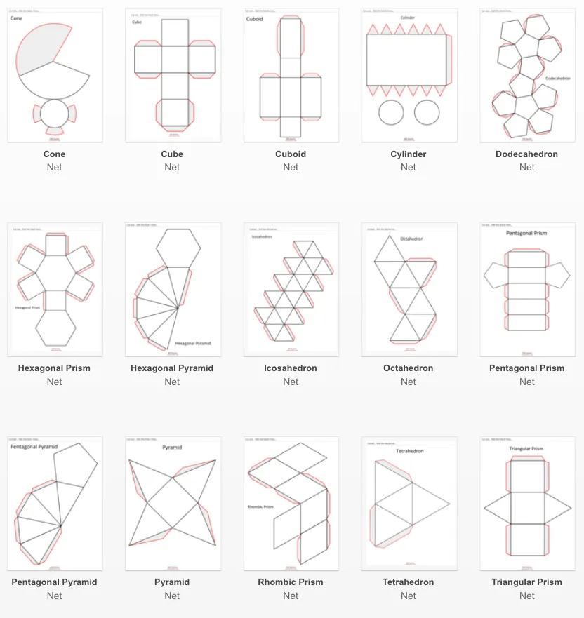 Imprimibles para construir cuerpos geométricos - Aprendiendo Matemáticas