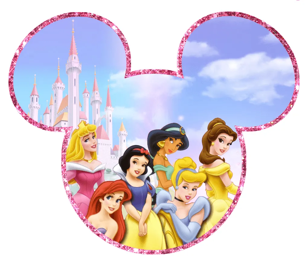 Imprimibles de Princesas Disney en silueta de Mickey. - Ideas y ...