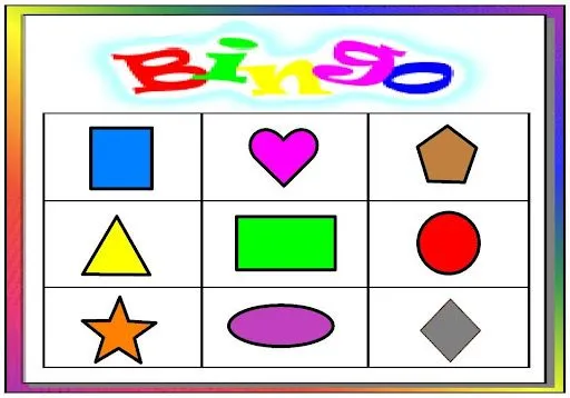 IMPRIMIR BINGO PARA NIÑOS DE COLORES Y FORMAS