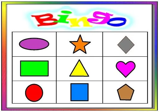 IMPRIMIR BINGO PARA NIÑOS DE COLORES Y FORMAS