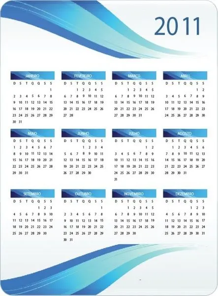 Para imprimir el calendario 2011 vector Vector misceláneos ...