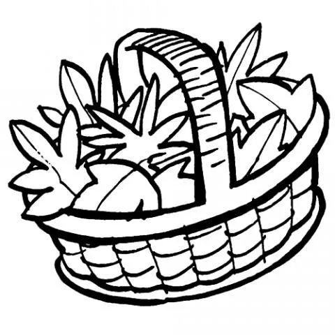 Imprimir: Cesto de hojas en otoño: Dibujos para colorear