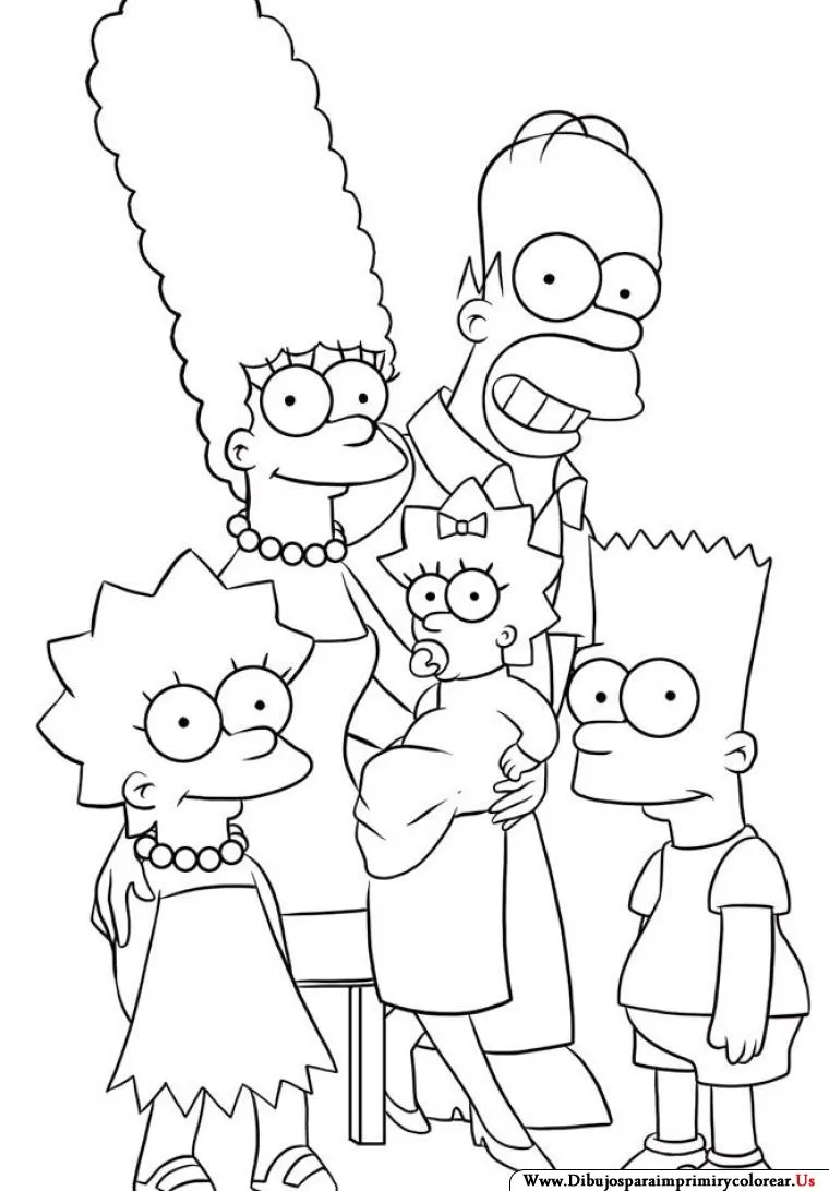 Imprimir y colorear Dibujos de los Simpson - Dibujos Para imprimir ...