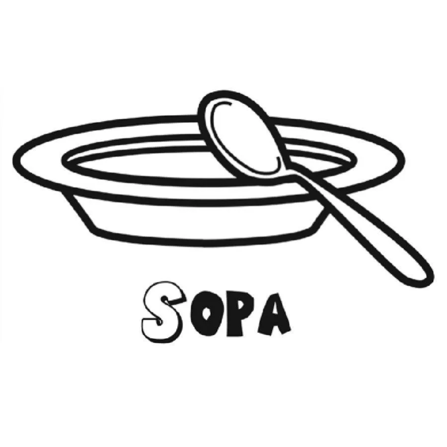 Imprimir Dibujo para imprimir y pintar con un plato de sopa ...