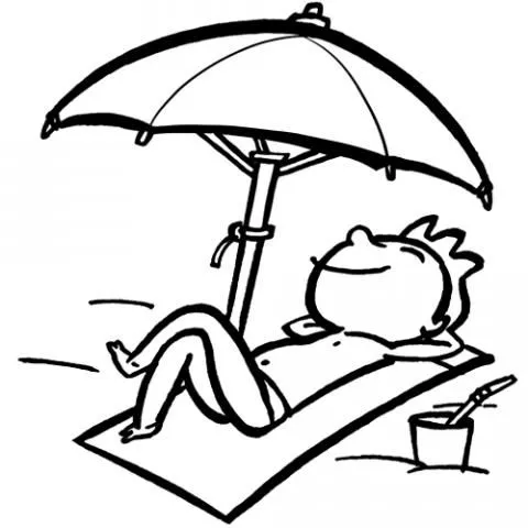 Imprimir dibujos para colorear : Verano en la playa