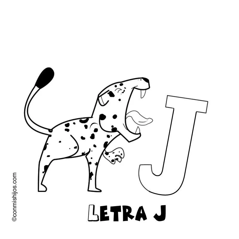 Letra J: Dibujos para colorear