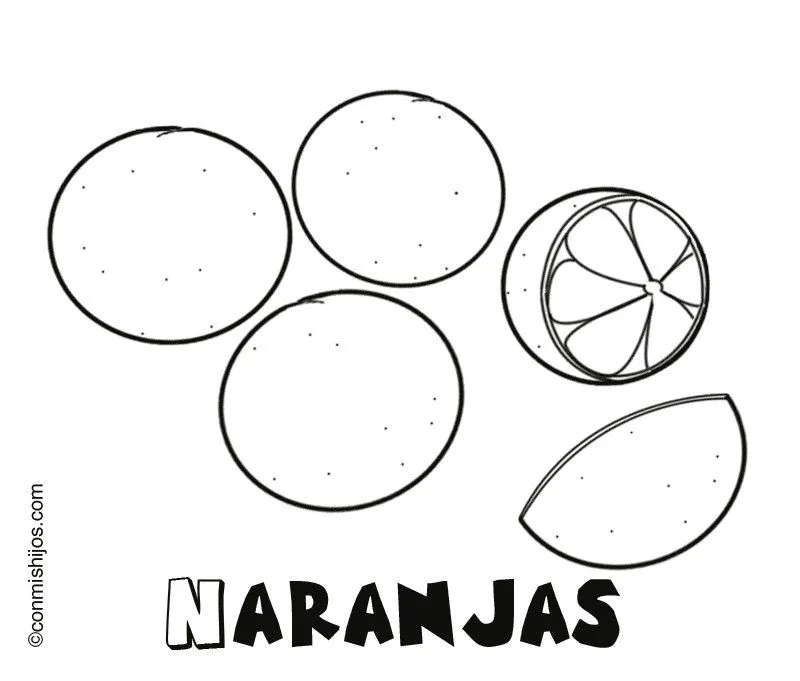 Imprimir: Naranjas: Dibujos para colorear