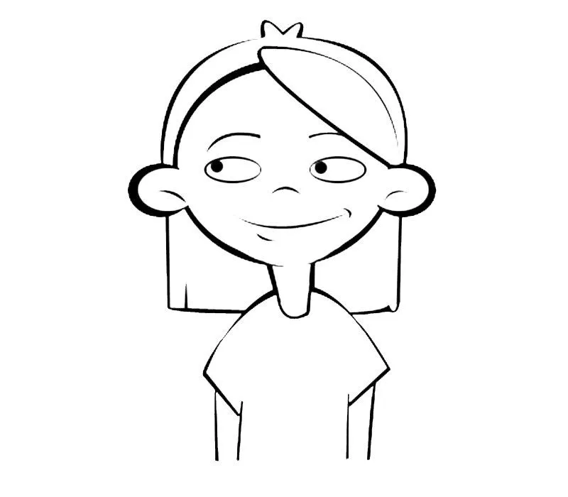 Imprimir: Niña sonriendo: Dibujos para colorear