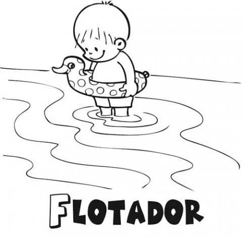 Niño con flotador: Dibujos para colorear