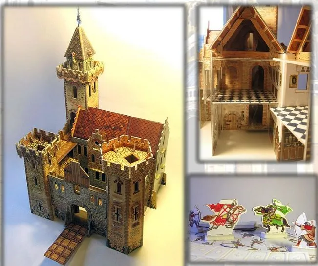 MAQUETA DE CARTÓN DE "CASTILLO DE LOS CABALLEROS MEDIEVALES". KIT ...