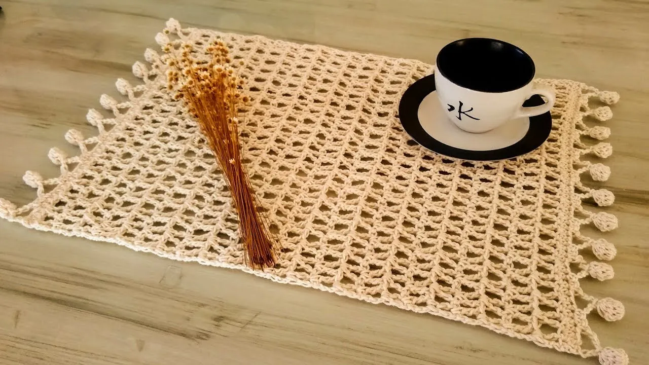 individual crochet fácil y rápido paso a paso /plato de sitio dy/mantel  rectangular ganchillo - YouTube