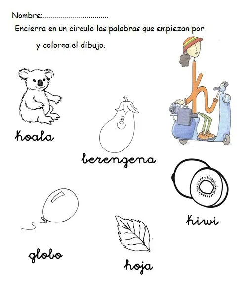 Infantil al aula: Fichas de la i, j, k