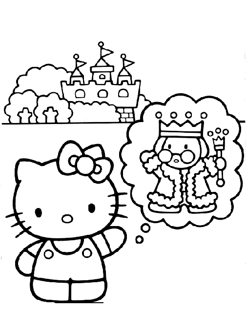  INFANTILES DE HELLO KITTY PARA COLOREAR Y PINTAR:HELLO Y EL CASTILLO ...