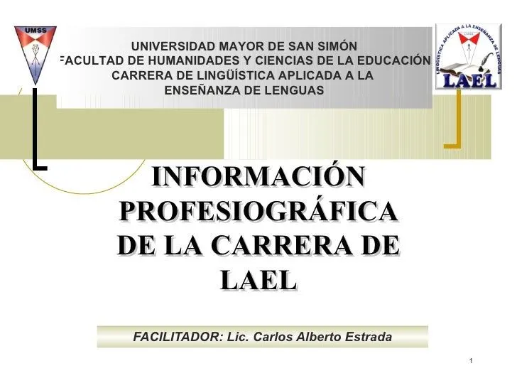 Información Carrera de Lingüística Aplicada - UMSS