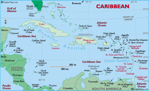 Mapa de las islas del caribe con nombres - Imagui