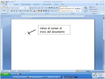 Informática CI Cuarto Grado: Segunda lección: Microsoft Word 2007