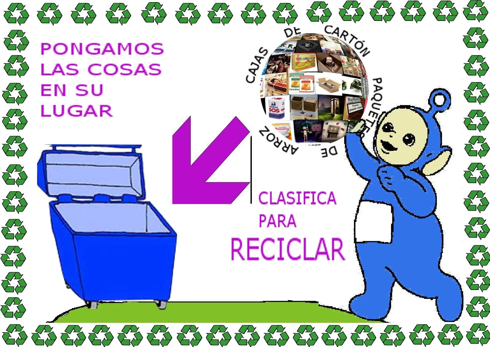 Informática en cuarto: Cartel de reciclaje con Gimp