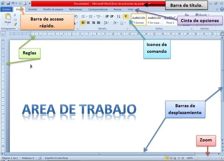 Informatica I: ELEMENTOS PRINCIPALES DE LA VENTA DE WORD CON SUS ...