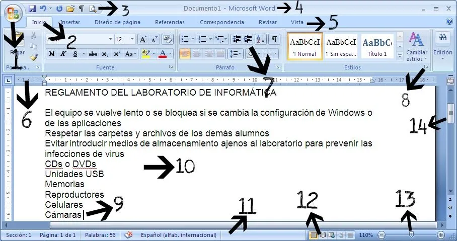 Informatica I: PRINCIPALES ELEMENTOS DE MICROSOFT WORD