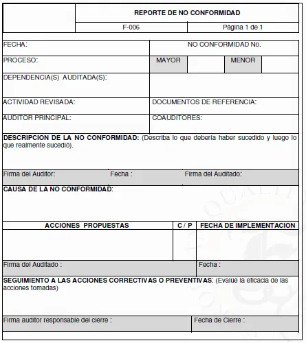 Informes de auditoria de calidad - Monografias.com