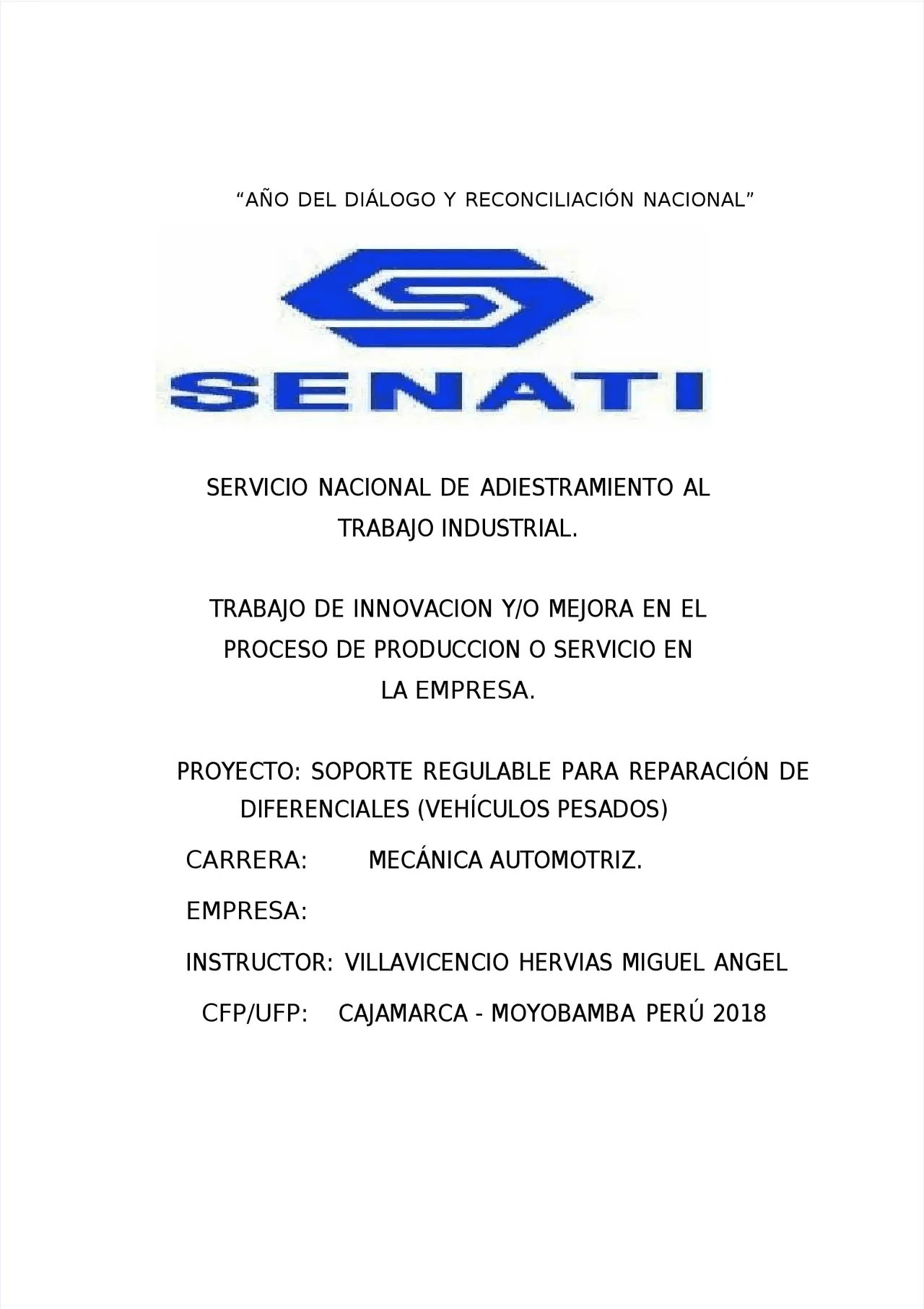 Informes cuadernos de senati para que aprueben | Guías, Proyectos,  Investigaciones de Mecánica | Docsity