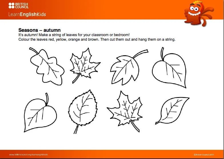 Inglés para niños: AUTUMN LEAVES ARE FALLING DOWN