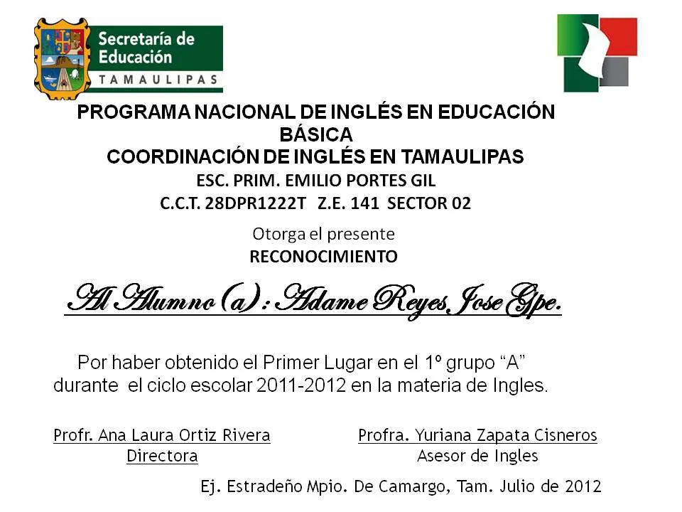 INGLÉS EN TAMAULIPAS: DIPLOMAS