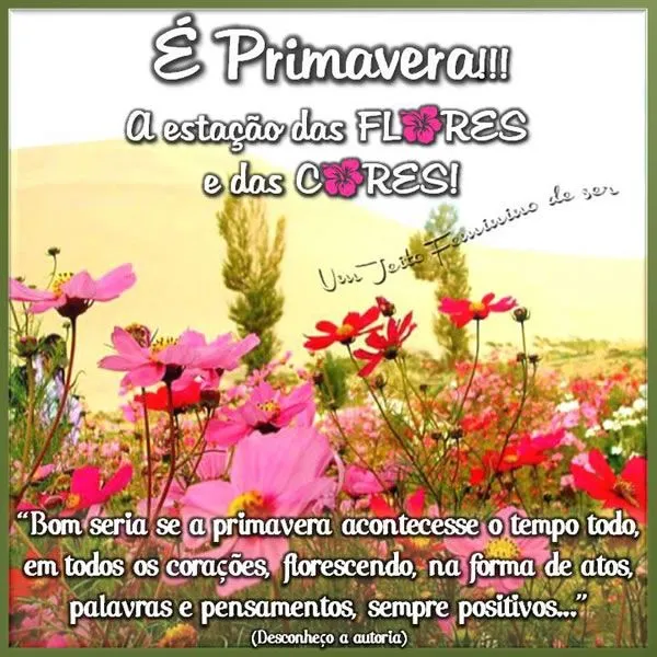 Início da Primavera - Imagens, Mensagens e Frases para Facebook