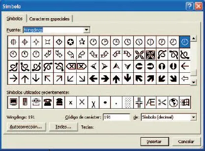 Como insertar caracteres especiales en Word 2007