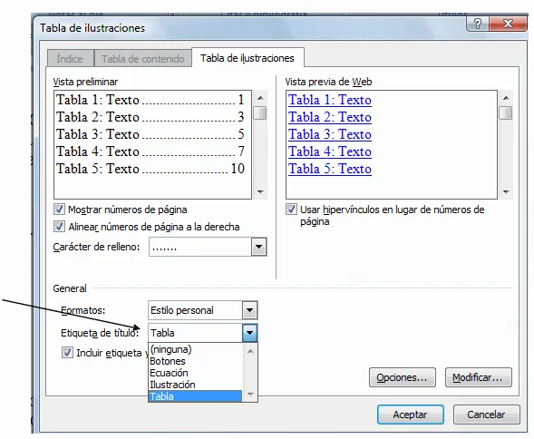 Como insertar número de tabla e ilustraciones en Word ...